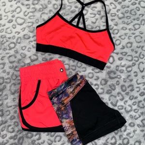 Sports bra and active shorts